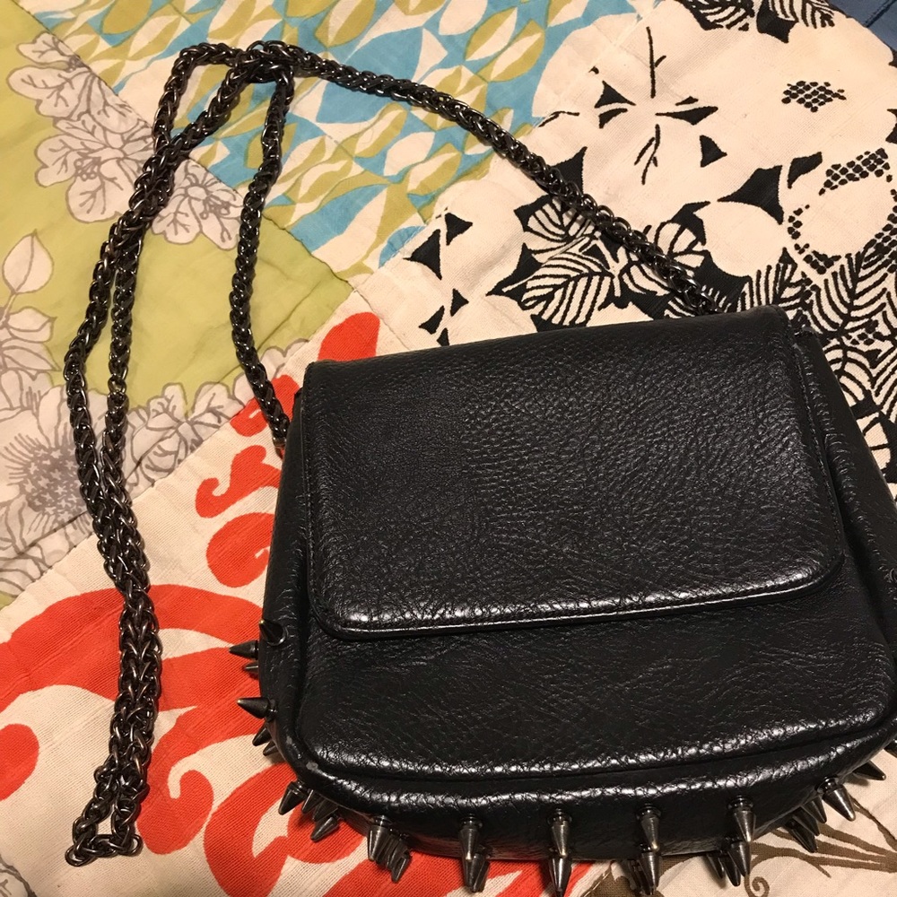 UO Vegan Leather Mini Crossbody with Spikes